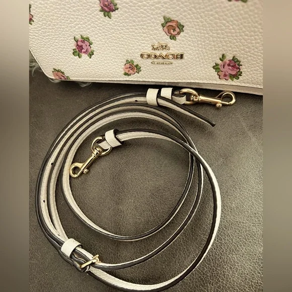 Coach Cream Floral Mini Crossbody Bag - Picture 10 of 14